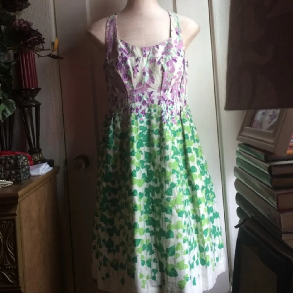 OPEN TO OFFERS Anthropologie Maeve Wisteria Halter Floral Dress - Picture 2 of 5